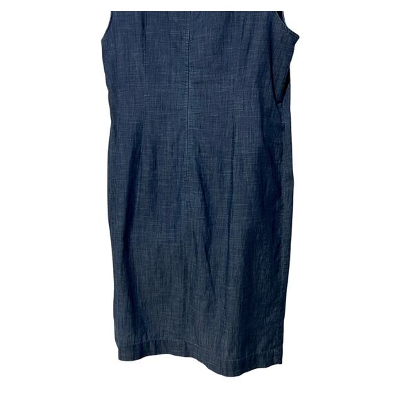 Talbots Womens Plus Size 14W Slub Denim Shift Midi Dress Blue - Picture 7 of 11